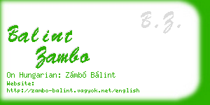 balint zambo business card