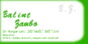 balint zambo business card